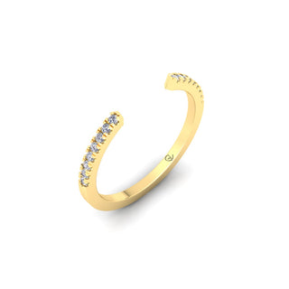 Lab Grown Diamond Open Cuff 14K White Gold Wedding Band