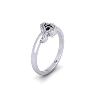 Lab Grown Diamond Swirl 14K White Gold Minimalist Ring