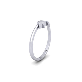 Lab Grown Diamond Star Five Stone 14K White Gold Wedding Ring