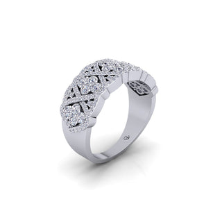Women's Lab Grown Diamond 14K White Gold Cocktail Ring
