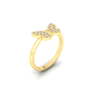 Lab Grown Diamond Mariah Carey Inspired Butterfly 14K White Gold Wedding Ring