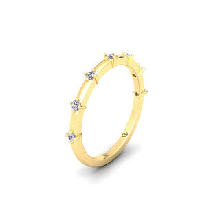 Lab Grown Diamond Half Eternity 14K White Gold Wedding Band
