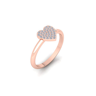 Lab Grown Diamond Cluster Heart Shape 14K White Gold Wedding Ring