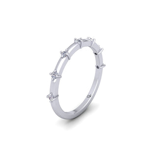 Lab Grown Diamond Half Eternity 14K White Gold Wedding Band