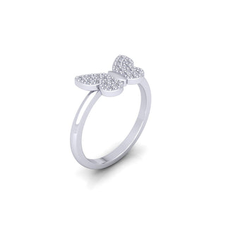 Lab Grown Diamond Mariah Carey Inspired Butterfly 14K White Gold Wedding Ring