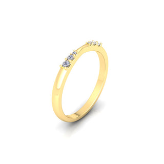 Lab Grown Diamond Six Stone 14K White Gold Wedding Band