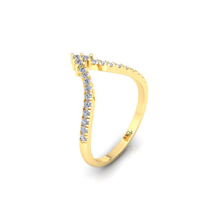 Curved Matching Round Lab Diamond Wedding Band