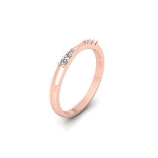 Lab Grown Diamond Six Stone 14K White Gold Wedding Band