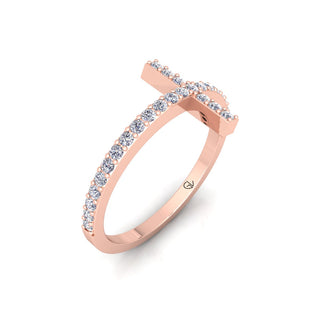 Lab Grown Diamond Cross 14K White Gold Wedding Ring