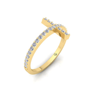 Lab Grown Diamond Cross 14K White Gold Wedding Ring