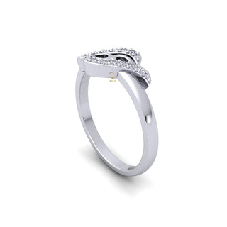Lab Grown Diamond Swirl 14K White Gold Minimalist Ring