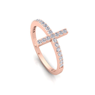Lab Grown Diamond Cross 14K White Gold Wedding Ring