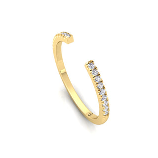 Lab Grown Diamond Open Cuff 14K White Gold Wedding Band