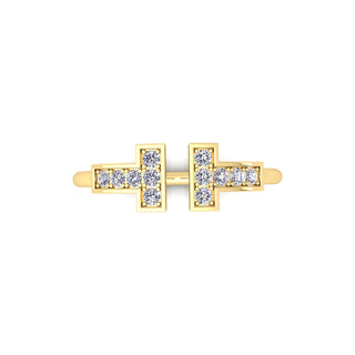 Lab Grown Diamond T Bar 14K White Gold Stacking Ring