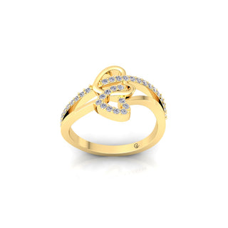 Lab Grown Diamond Heart Shape Split Shank 14K White Gold Wedding Ring