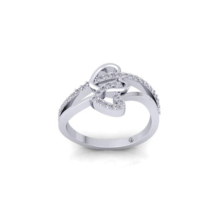 Lab Grown Diamond Heart Shape Split Shank 14K White Gold Wedding Ring