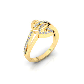 Lab Grown Diamond Heart Shape Split Shank 14K White Gold Wedding Ring