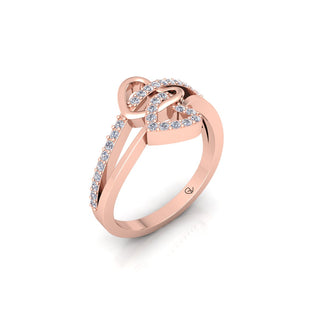 Lab Grown Diamond Heart Shape Split Shank 14K White Gold Wedding Ring