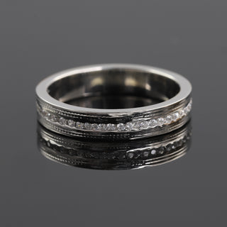 Channel Set Half Eternity Moissanite Wedding Band