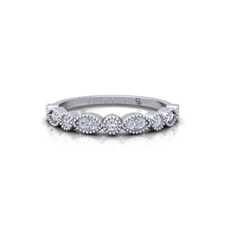 Lab Grown Diamond Vintage Inspired 14K White Gold Wedding Band