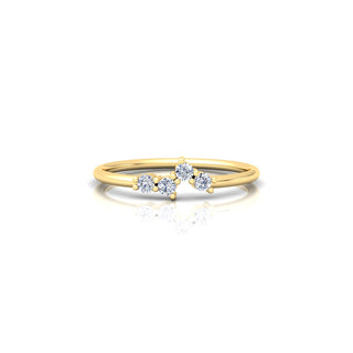 Lab Grown Diamond Four Stone 14K White Gold Wedding Ring