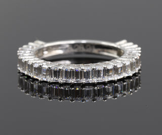 Half Eternity Emerald Cut Moissanite Wedding Band