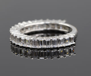 Half Eternity Emerald Cut Moissanite Wedding Band