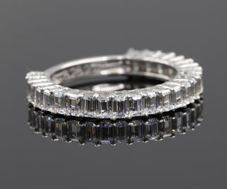 Half Eternity Emerald Cut Moissanite Wedding Band