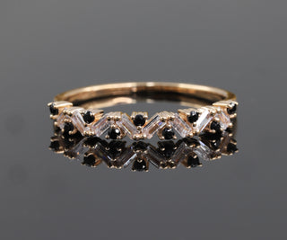 Vintage Half Eternity Alternating Moissanite Diamond Band