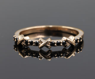 XO Half Eternity Black Moissanite Diamond Wedding Band