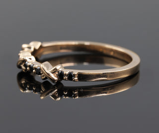 XO Half Eternity Black Moissanite Diamond Wedding Band