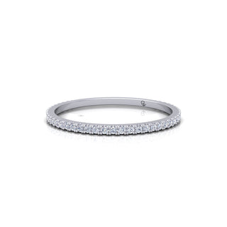 Lab Grown Diamond Half Eternity 14K White Gold Wedding Band