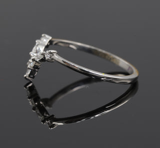 Chevron Marquise Cut Moissanite Wedding Band