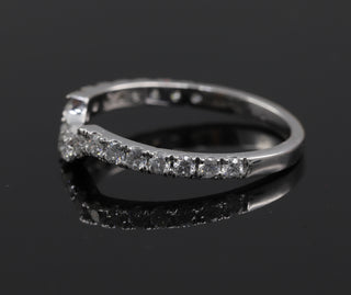 Curved Half Eternity Moissanite Diamond Wedding Band