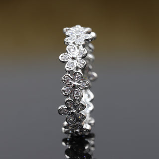 Flower Inspired Diamond Wedding Band