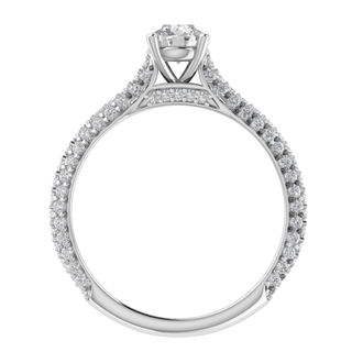 Solitaire With Accent Round Cut Moissanite Engagement Ring