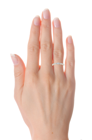 Three Stone Solitaire With Accent Moissanite Wedding Ring