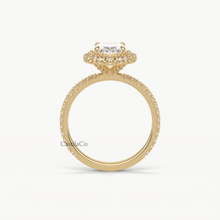 GIA Certified Oval Cut Lab Grown Diamond Engagement 14K Yellow Gold Ring