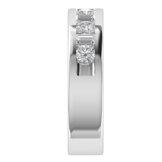 Half Eternity Moissanite Engagement 14K White Gold Band