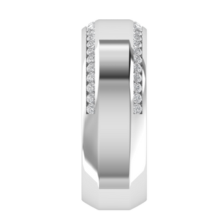 Half Eternity Channel Set Round Cut Moissanite Men's Band