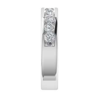 Channel Set Half Eternity Round Cut Moissanite Wedding Ring