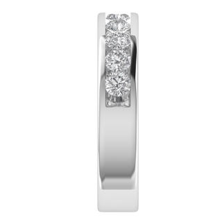 Round Cut Lab Grown Diamond Channel Set 14K Gold Band