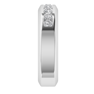 Half Eternity Channel Set Round Cut Moissanite Wedding Band