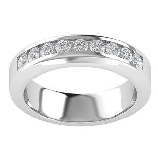 Half Eternity Lab Grown Diamond Channel Set 14K White Gold Wedding Band