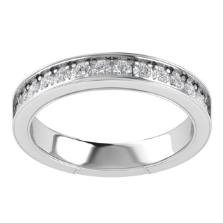 Lab Grown Diamond Half Eternity 14K White Gold Wedding Band