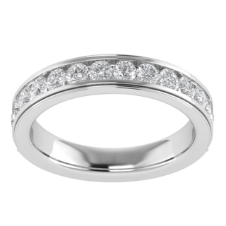 Channel Set Half Eternity Round Cut Moissanite Wedding Ring