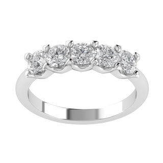 Five Stone Round Cut Moissanite Wedding Ring