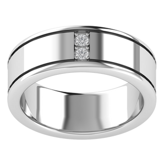 Two Stone Channel Set Round Cut Moissanite Men's Band