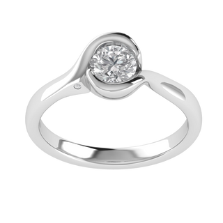 Bezel Set Solitaire Round Cut Moissanite Engagement Ring