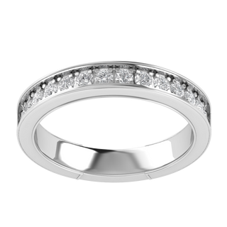 Half Eternity Channel Set Round Cut Moissanite Wedding Band